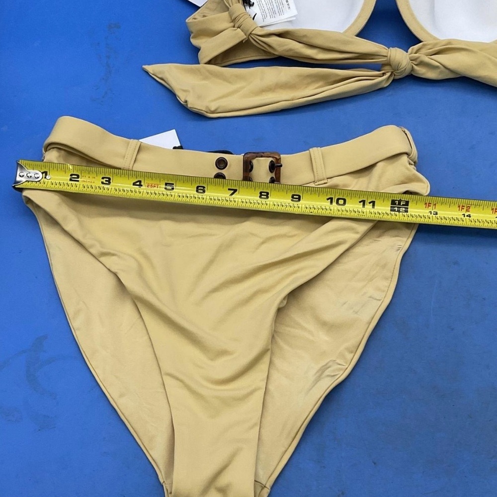 WeWoreWhat Beige/Desert Underwire Bikini Top with High-Waist Belted Bottoms - Picture 7 of 8